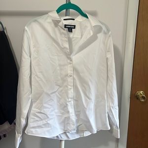 Lands End long sleeve white dress shirt